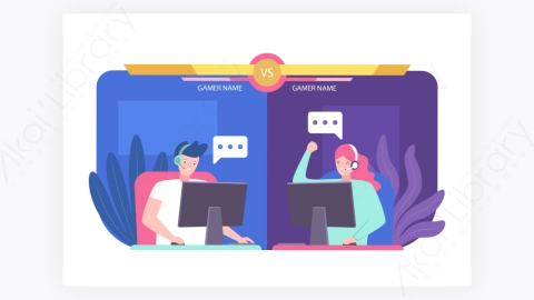 图片素材-在线组队网络游戏矢量图