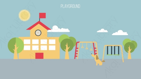 AE模板-MG扁平场景背景_Playground公园