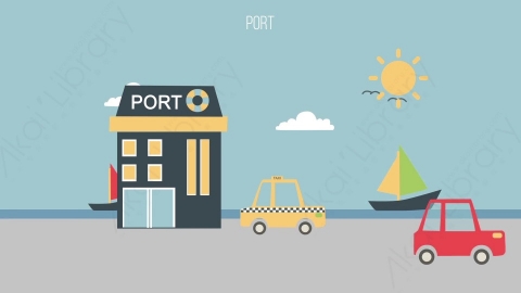 AE模板-MG扁平场景背景_Port港口