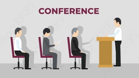 AE模板-MG扁平商务办公场景Conference_Profile培训开会