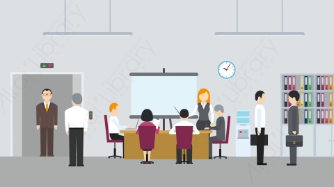 AE模板-MG扁平商务办公场景Office_People在工作的人群