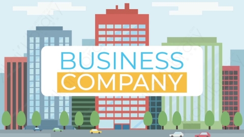 AE模板-MG扁平场景Business_Center办公楼都市城市