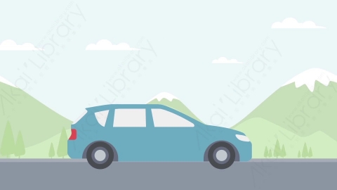 AE模板-MG扁平场景Car_Motion汽车在郊外行驶