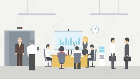 AE模板-MG扁平场景Office_People办公室