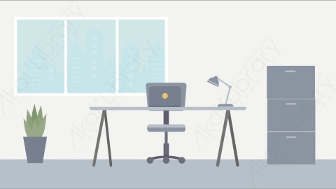 AE模板-MG扁平场景背景Office_BG_03办公室
