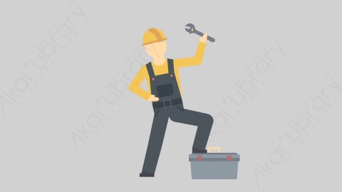 AE模板-MG扁平工人人物角色Builder_Super