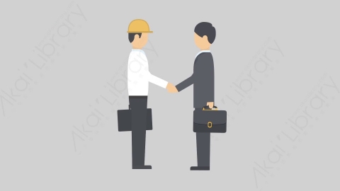 AE模板-MG扁平工人人物角色Handshake_Builder