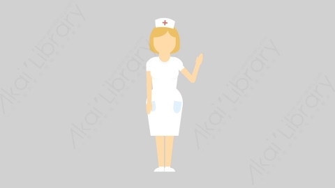 AE模板-MG扁平医院人物角色Nurse_Greeting