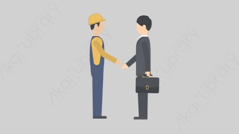 AE模板-MG扁平仓库管理人物角色Handshake_Partners