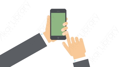 AE模板-MG扁平手势动画Hand_Mobile_Slide