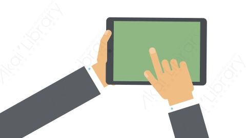 AE模板-MG扁平手势动画Hand_Tablet_Push