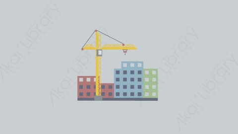 AE模板-MG扁平工地施工元素图标Construction高楼施工