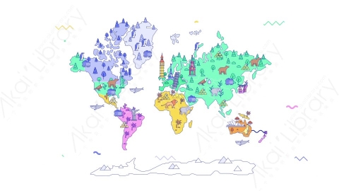 AE模板-MG扁平场景11_Map世界地图