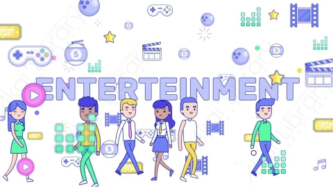 AE模板-MG扁平场景16_People_Enterteinment人在娱乐图标里走动