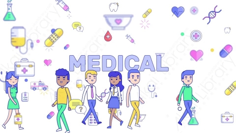 AE模板-MG扁平场景19_People_Medical人在医疗图标里走动