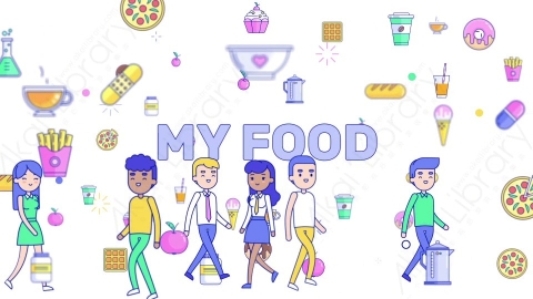 AE模板-MG扁平场景20_People_food人在食物图标里走动