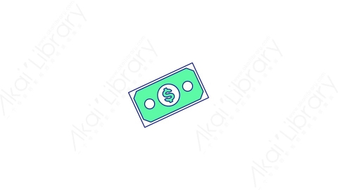 AE模板-MG扁平购物元素图标dollar_1纸币钱