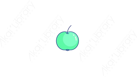 AE模板-MG扁平教育元素图标Green_Apple苹果
