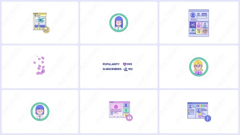 AE模板-MG扁平界面元素图标Interfaces1 科技网络元素