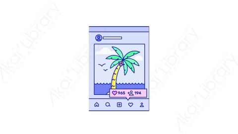 AE模板-MG扁平元素图标Instagram_Interfaces_2用户图片展示界面