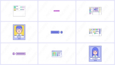AE模板-MG扁平界面元素图标Interfaces2科技网络元素