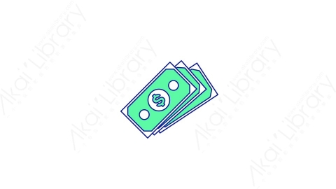 AE模板-MG扁平金融元素图标fan_of_money纸币钱