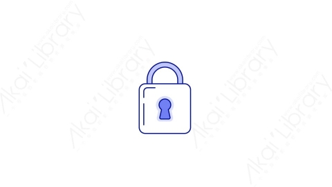 AE模板-MG扁平金融元素图标lock锁