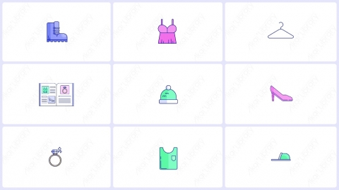 AE模板-MG扁平衣物元素图标包Clothing