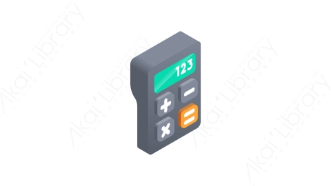 图片素材-012计算器 calculatorMG等距立体卡通教育元素图标
