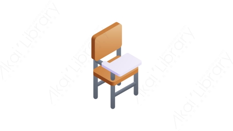 图片素材-015椅子 chairMG等距立体卡通教育元素图标