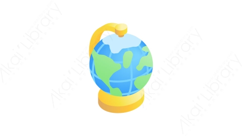 图片素材-022地球 globeMG等距立体卡通教育元素图标