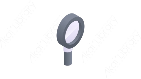 图片素材-033放大镜 magnifying glassMG等距立体卡通教育元素图标