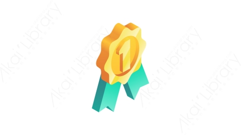 图片素材-036金牌gold medalMG等距立体卡通奖章徽章奖杯元素图标