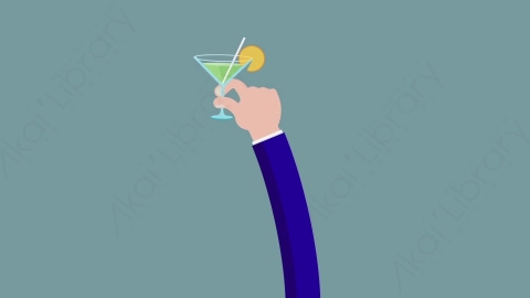 AE模板-MG扁平手势动画Hand_Holding_Glass