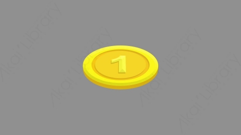 AE模板-MG扁平元素图标Coin_Side_1金币硬币