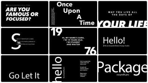 AE模板-文字排版标题文本信息设计展示Typography