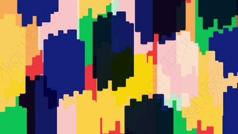 AE模板-时尚元素混合随机图形背景Pattern_17