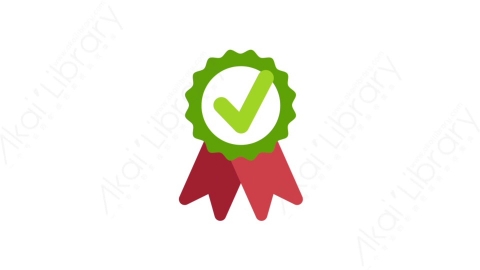 AE模板-MG扁平办公商务元素图标Approved certificate徽章