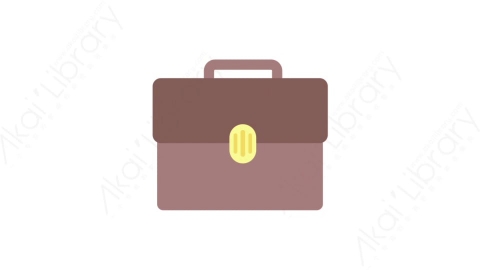 AE模板-MG扁平办公商务元素图标Brown briefcase棕色公文包