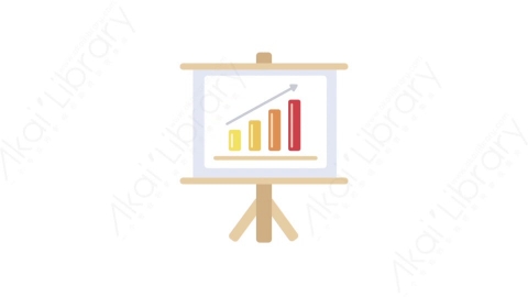AE模板-MG扁平办公商务元素图标Histogram two presentation easel盈利