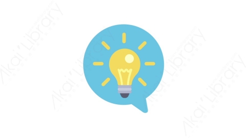 AE模板-MG扁平办公商务元素图标Speech bubble idea灯泡气泡