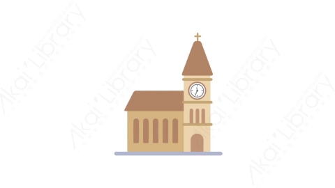 AE模板-MG扁平城市建筑元素图标Church教会教堂
