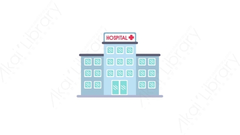 AE模板-MG扁平城市建筑元素图标Hospital医院