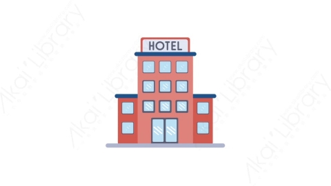 AE模板-MG扁平城市建筑元素图标Hotel酒店旅馆