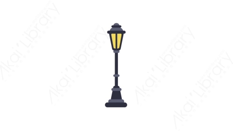 AE模板-MG扁平城市建筑元素图标Street light (one)路灯