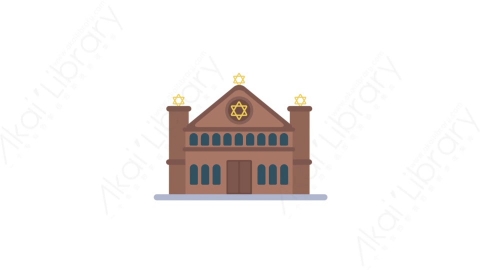 AE模板-MG扁平城市建筑元素图标Synagogue犹太教堂