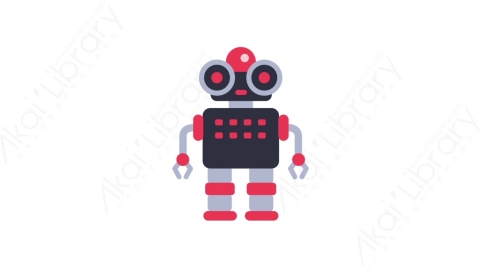 AE模板-MG扁平电子设备元素图标Robot (two)机器人-2