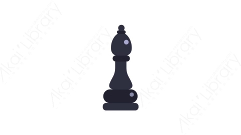 AE模板-MG扁平儿童玩具元素图标Chess piece (black bishop)国际象棋棋子
