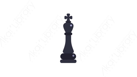 AE模板-MG扁平儿童玩具元素图标Chess piece (black king)国际象棋棋子