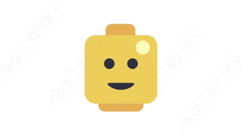 AE模板-MG扁平儿童玩具元素图标Lego head微笑标志